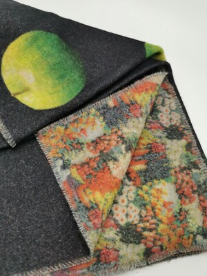 Paul Smith 50. Jubiläum schwarzer Schal Apfel Blumen Kaschmir (neu mit Etikett) UVP 250 £