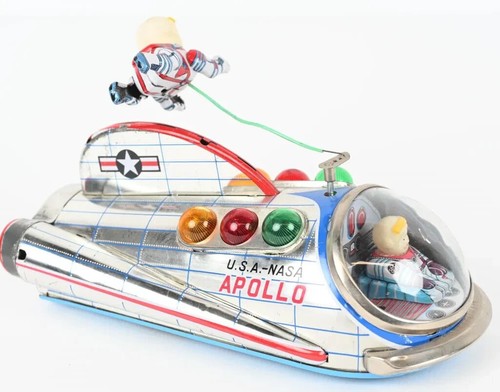 Rare BATTERY OPERATED USA NASA APOLLO with Floating Astronaut - WORKS - MIB - Picture 5 of 23