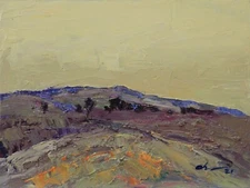 Landscape painting Original art Impressionism Oil on panel by S. Chernyakovsky