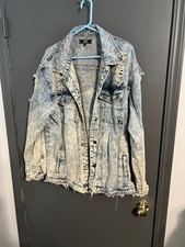 L&b Distressed Light Washed Denim 2x Jacket