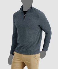  60 Club Room Men's Blue Long-Sleeve 1/4-Zip Pullover Sweater Size L
