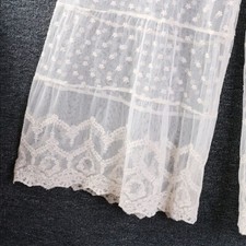 Cotton Blend Women Bloomers Pants Mesh Splicing Wide-leg Lace Trouser Pettipants