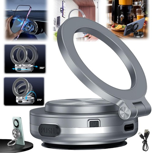 Wireless Electric Vacuum Magnetic Suction Car Phone Mount 360° Phone Holder USA*