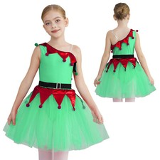 US Kids Girls Leotard Comfortable Costume Dance Dress Breathable w/Belt Soft