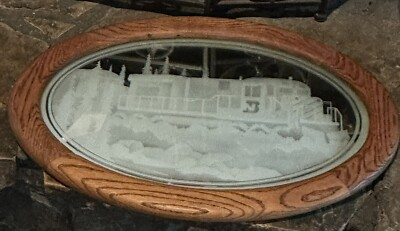 #ad #ad Burlington Northern Railway Railroad Framed Etched Mirror 23” W X 16” H X .75 D $75.00