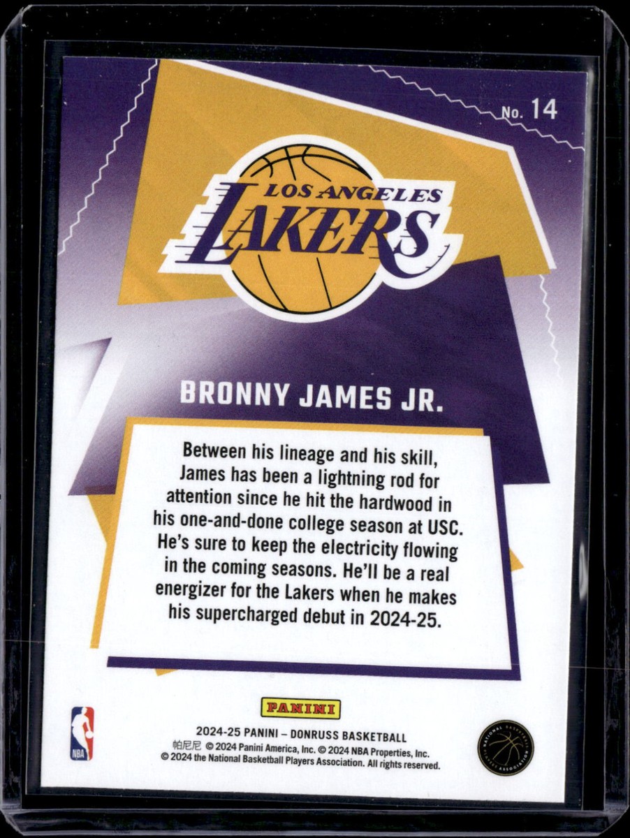 2024-25 Panini Donruss #14 Bronny James Jr. Great X-Pectations