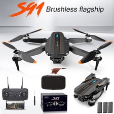 S91 Brushless Quadcopter Drone 4K HD Dual-Camera Foldable RC Drone 3 Batteries