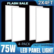 LED Panel Light 4Pack 75W 2x4 FT,Recessed Edge-Lit Drop Ceiling Troffer Flat LED