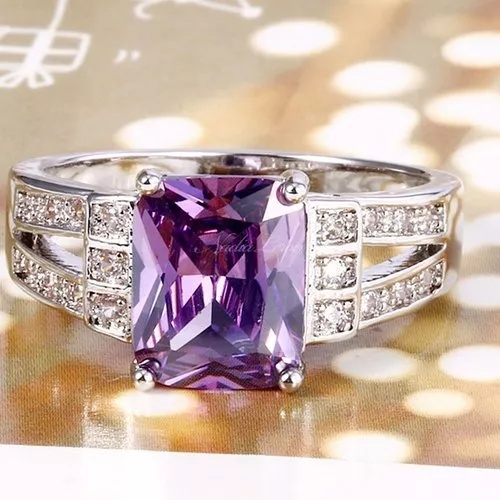 Square white shop sapphire ring