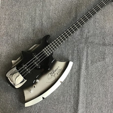 4 Strings Black Axe Bass Gene Simmons Electric Bass Guitar Chrome Hardware