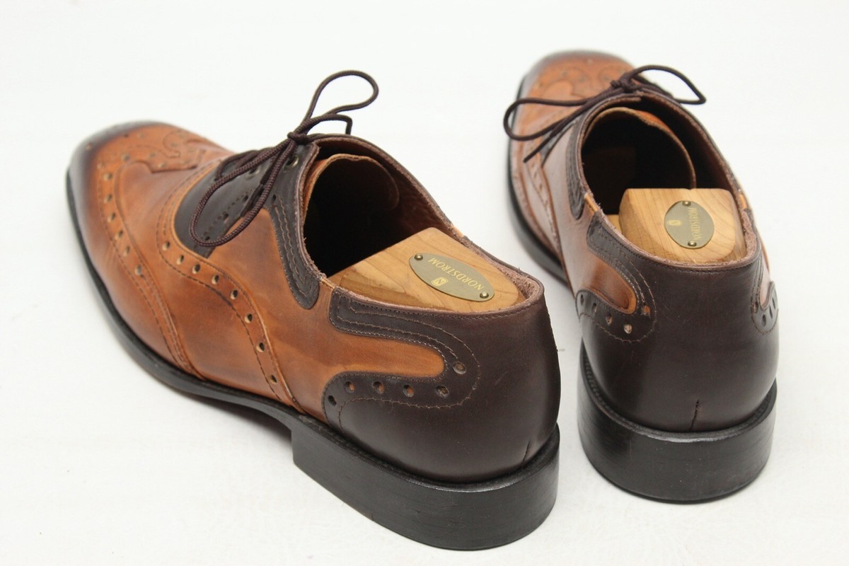 George Esquivel Vanas Mens Shoes 9 Green Brown Wingtip Oxford Made in USA $1100 George Esquivel Vanas Mens Shoes 10 Brown Cognac Wingtip  main image 2