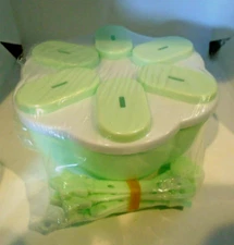 Popsicle Ice Pop Mold Makers with Reusable Sticks Green Set of 6