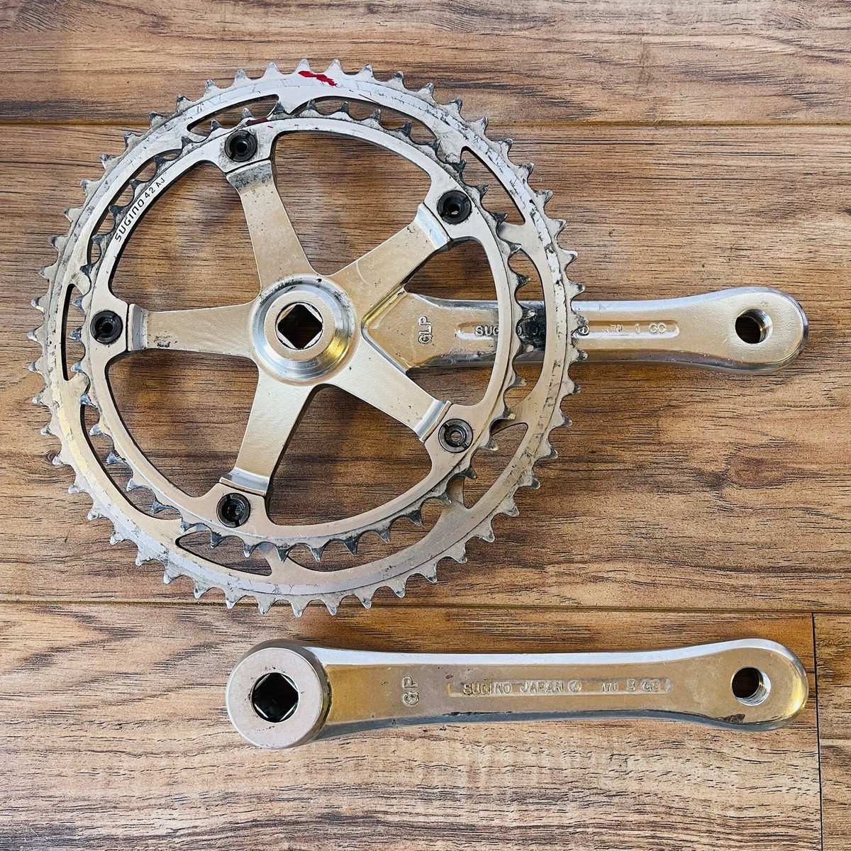 ビンテージ　スギノ　杉野　GS 52×42-170 ロード　ピスト ビンテージ スギノ 杉野 GS 52×42-170 ロード ピスト 送料込み 世界