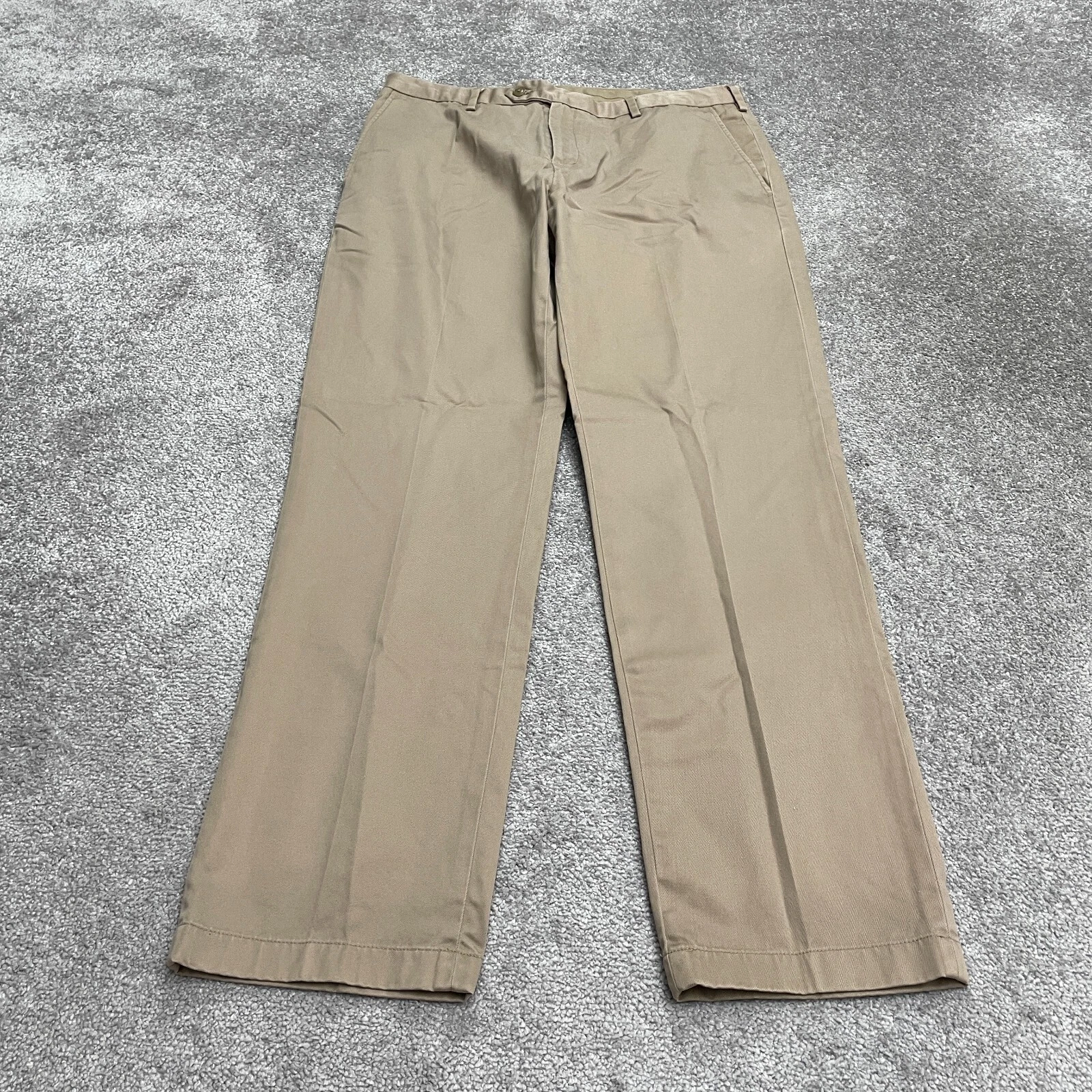 Jos. A. Bank Traveler Tailored Fit Khakis Pants Mens 35Wx32L Brown Straight Leg