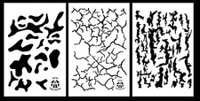 3Pack Vinyl Gun Stencils 10 Mil 14" Camouflage Multicam Bark Cracked Earth