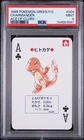 1996 POKEMON GREEN VERSION PLAYING CARDS ACE OF CLUBS #004 CHARMANDER PSA 9