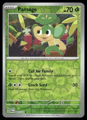 Pansage 004/182 - Paradox Rift - Reverse Holo Common NM