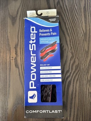Powerstep Comfortlast Contoured Support Orthopedic Insoles Men s 11-12.5 (5) New