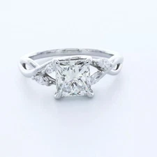 Engagement Ring Petite Platinum 2.10 Carat Princess Lab-Grown Diamond F VS1