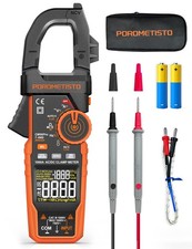 POROMETISTO Inrush Clamp Meter With Flashlight,CM06Pro Black, orange