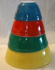 VINTAGE PYREX PRIMARY COLORS 4 PC SET NESTING MIXING BOWLS 401,402,403,404