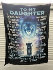 Throw Blanket To My Daughter From Dad 60x80 Inch Soft Bedding Gift Daughter Wall