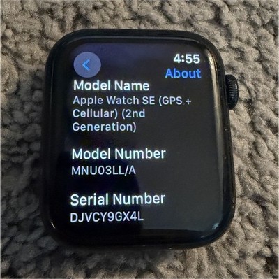 Apple Watch SE 2nd Gen 44mm Aluminum Black GPS + Cellular 32GB Black Band