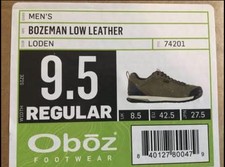 OBOZ Men's 13 Brown Bozeman Low Leather Hiking Shoes Trail Outdoor Comfort Fit