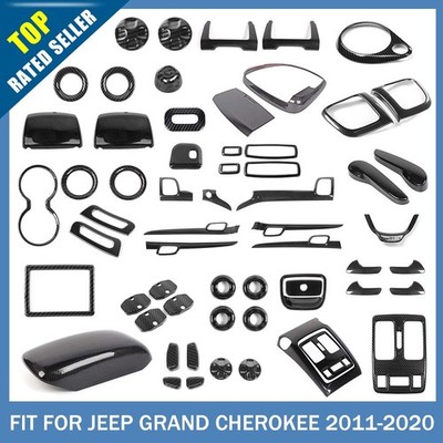 Carbon Fiber Interior Console Trim Cover Kit Set for Jeep Grand Cherokee 2011-20