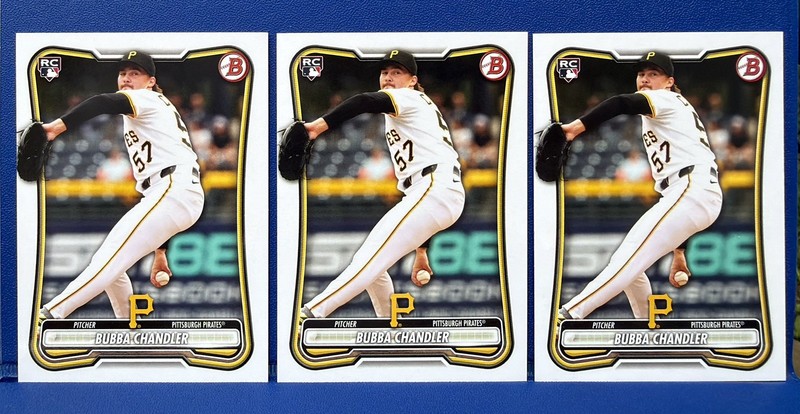 2026 Bowman • 3 Card Lot • Bubba Chandler Base RC #83 • Pittsburgh Pirates