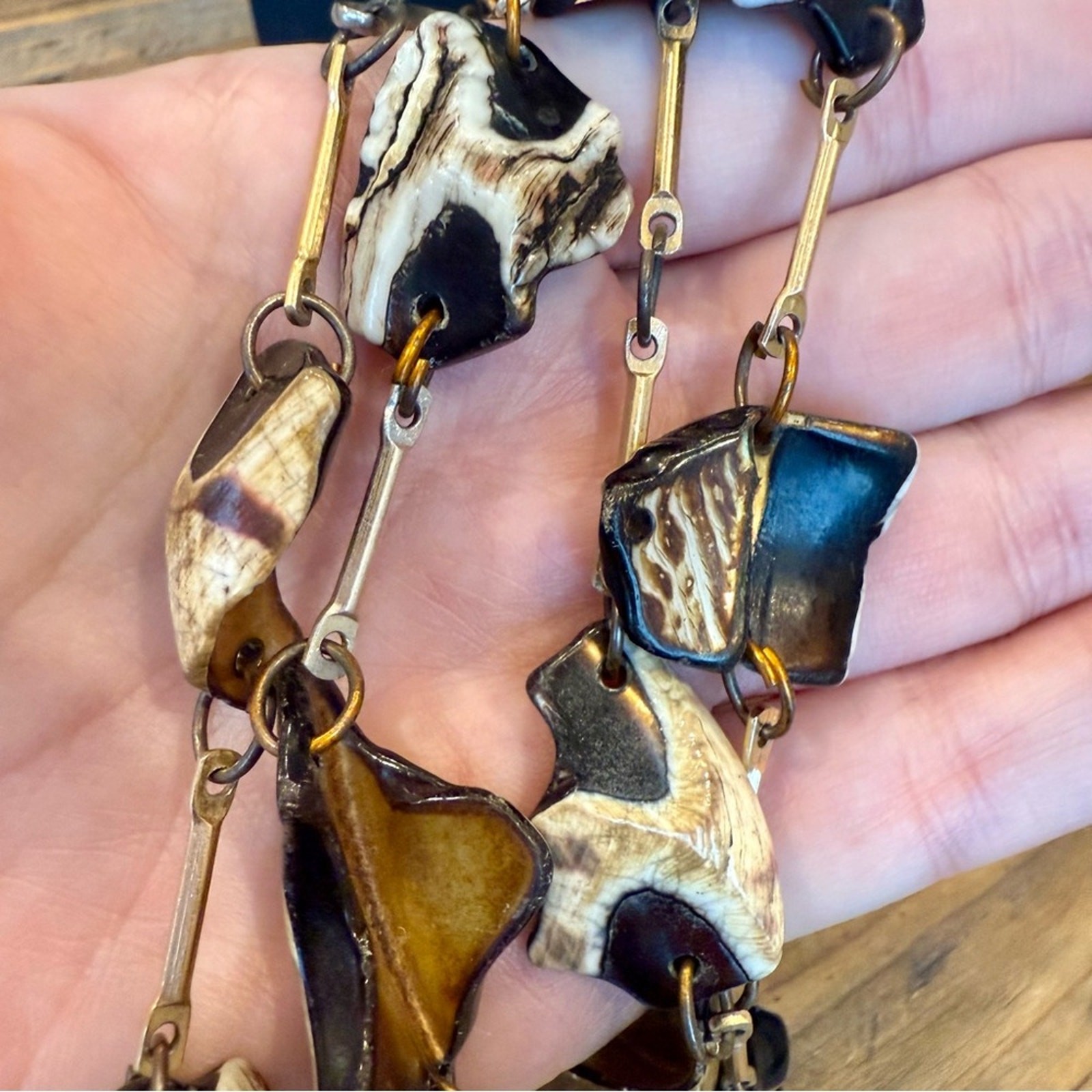 Unique Freeform Shell Bead Artisan Made Necklace … - image 3