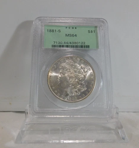 GREEN LABEL!  1881-S  MORGAN Silver Dollar, PCGS MS-64!