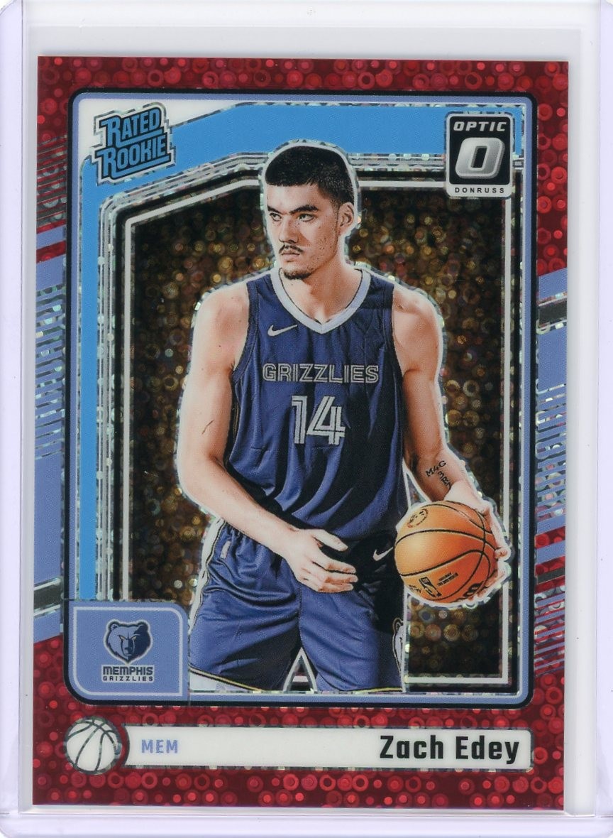 2024-25 Donruss Optic #288 Zach Edey Red Glitter #/75