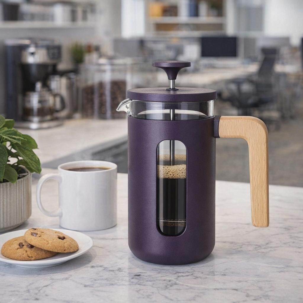 French Press Coffee Maker Stainless Steel Cafetiere Heat Resistant 3 Cup 350ml