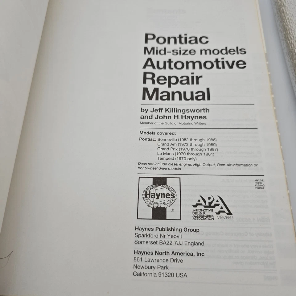 Pontiac Lemans 1970-1987 Shop Service Repair Manual Wiring Diagrams Engine Guide - Image 4 of 4