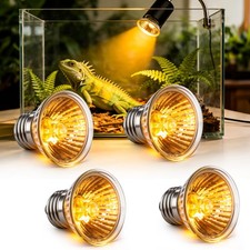 50W UVA UVB Reptile Basking Heat Lamp Bulbs E26 Turtle Terrarium 4 Pack