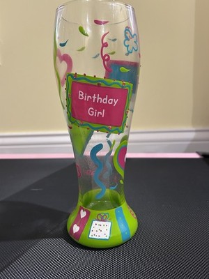 Lolita Hand Painted ''Birthday Girl'' Pilsner Beer Glass
