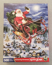 Springbok Puzzle Delivering Christmas 500 Piece Made in USA 18" x 23.5" Complete
