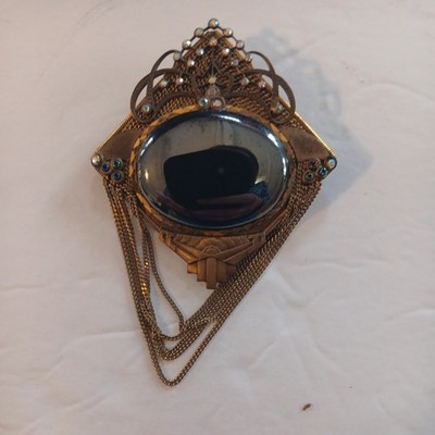 Vintage Marena Handarbeit Art Deco Pin Brooch Pendant Handmade in Germany 