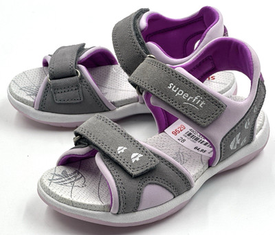 Superfit SUNNY Grau/Lila Gr. 28 Kinder Mädchen Leder Sandalen UVP: 59,95  (6700)