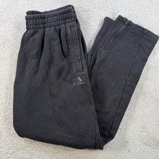 Adidas Sweatpants Mens Large Black Fleece Drawstring Pocket Joggers Gym Active