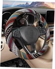 Boho Steering Wheel Cover with Baja Blanket Cloth - Ethnic Spinning Rainbow