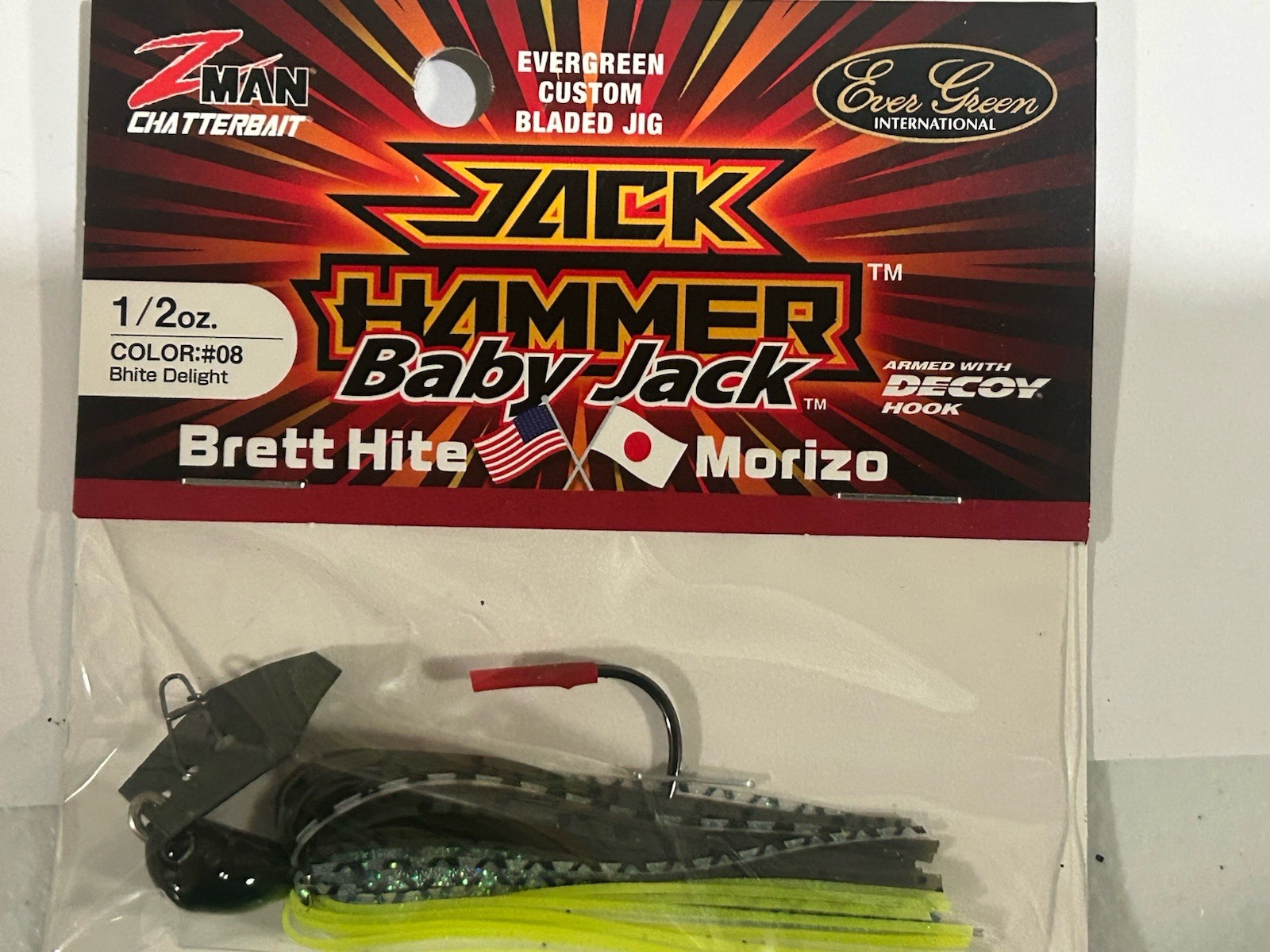 LOT OF 3 Baby Jack Hammer Zman Chatterbait Evergreen 1/2 Oz BHITE DELIGHT COLOR - Image 2