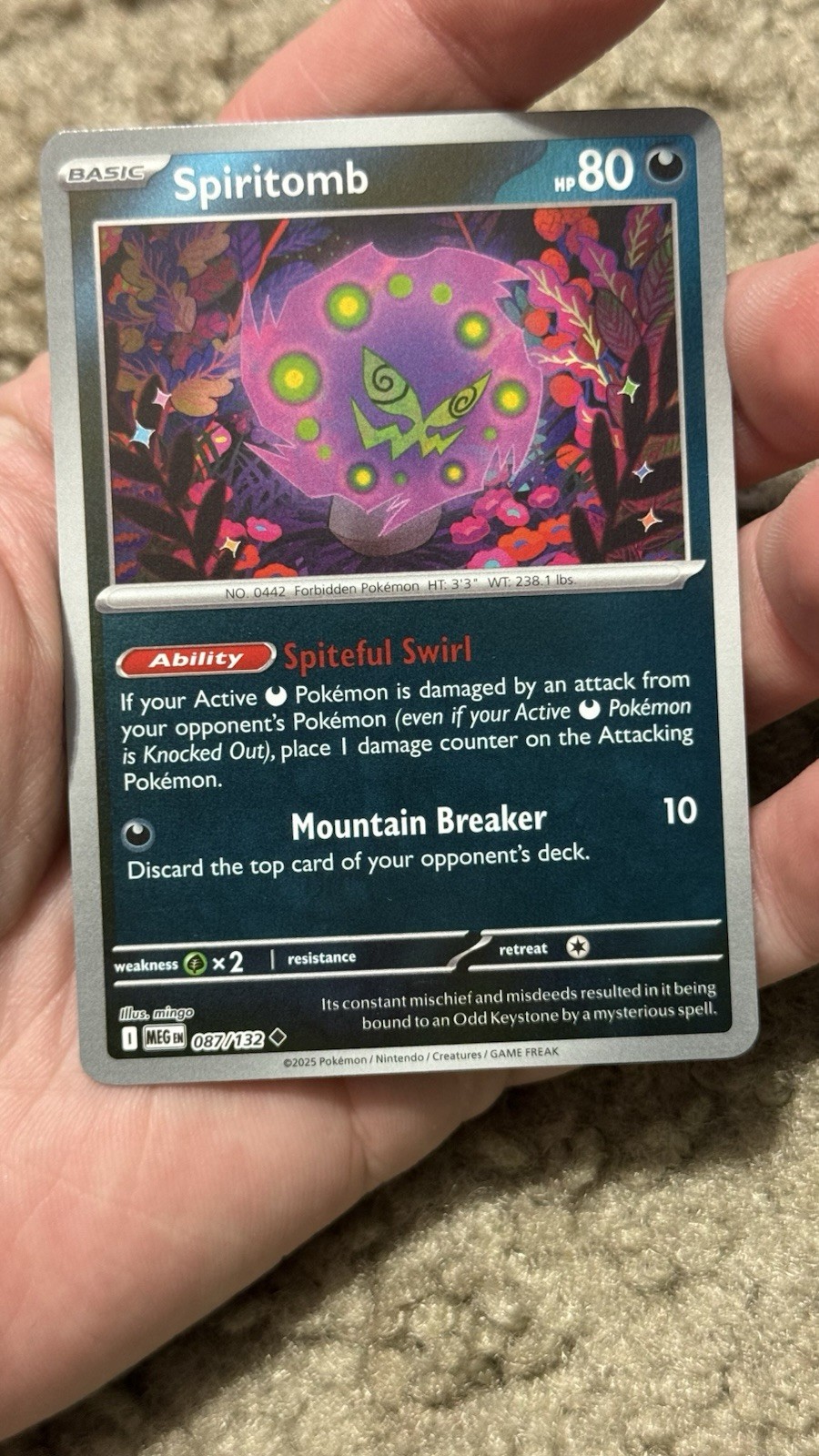 Pokémon TCG - Spiritomb 087/132 (Mega Evolution - Reverse Holo) Pack Fresh NM!
