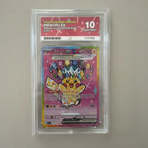 Pikachu EX - 277/217 - Ascended Heros - SIR - ACE 10 Gem Mint