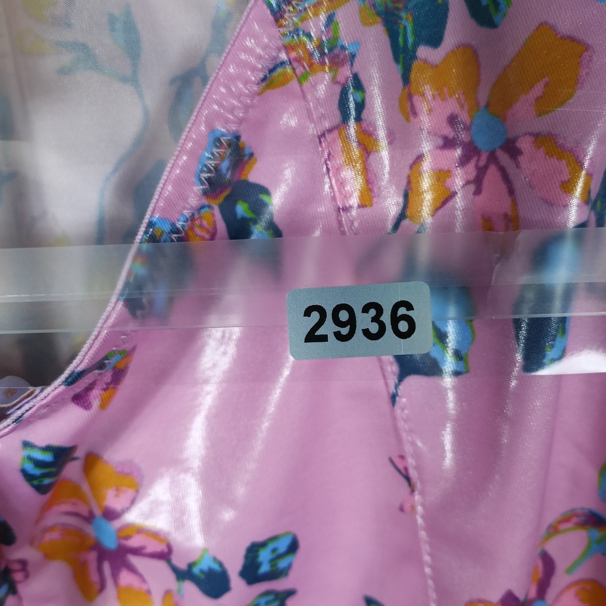 Savage X Fenty Slip Dress Size Small Pink Vinyl Psychedelic Mini Shiny |  eBay