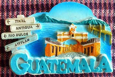 Kühlschrankmagnet Guatemala -Lake Atitlan + Antigua ca. 8,0 x 5,5cm