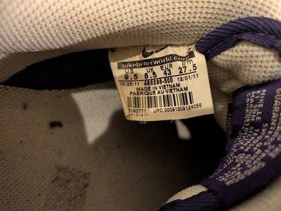 Nike Air Force 1 Low Purple White Mens 9.5 AF1 Casual Sneakers 488298-500