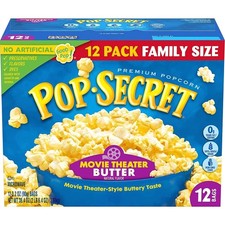Pop Secret Microwave Popcorn, Movie Theater Butter, Flavor, 3 Oz Bags, 12 Ct
