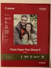 Canon 8.5x11 Photo Paper Plus Glossy II 20 sheets new